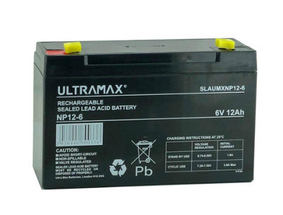 Ultramax Np12-66V 12Ah 20Hr (As 10Ah) Sealed Lead Acid Rechargeable Battery from B&Q