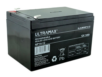 Ultramax Np14-12 12V 14Ah 20Hr (As 12Ah & 15Ah) Sealed Lead Acid Battery (For ScootersMobilityStairlifts Etc) from B&Q