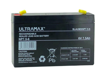 Ultramax Np7.5-66V 7.5Ah 20Hr (As 7Ah & 7.2Ah ) Sealed Lead Acid Rechargeable Battery from B&Q