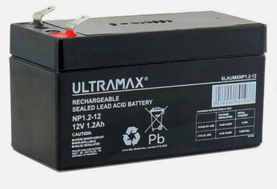 Ultramax Np1.2-1212V 1.2Ah 20Hr Sealed Lead Acid Rechargeable Battery from B&Q