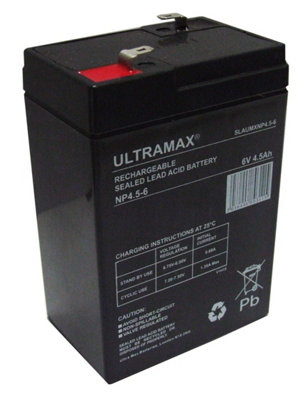 Ultramax Np4.5-66V 4.5Ah 20Hr (As 4Ah) Sealed Lead Acid Rechargeable Battery from B&Q