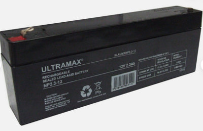 Ultramax Np2.3-1212V 2.3Ah 20Hr Sealed Lead Acid Rechargeable Battery from B&Q