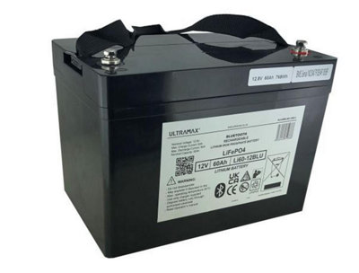 Ultramax 12.8V 60Ah Lithium Lifepo4 Battery With Built-In Bluetooth from B&Q