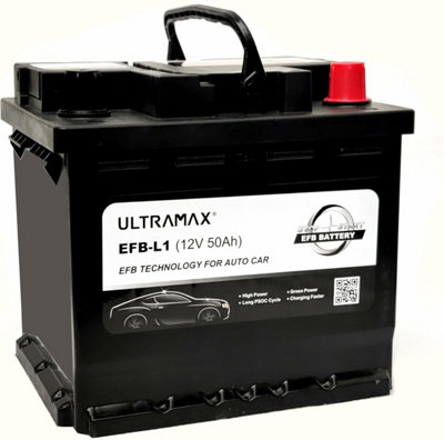 Ultramax 12V 50Ah Efb/agm Car Battery Type 012  540 Cca For Start Stop from B&Q