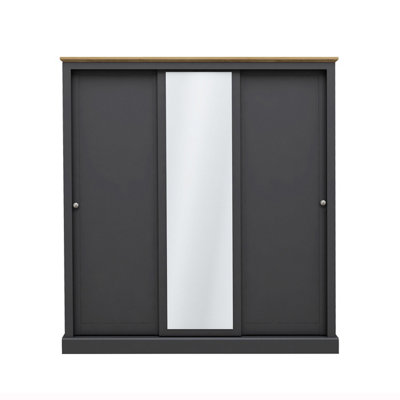 LPD Devon Charcoal 3-Door Sliding WardrobeSpacious Elegance With Timeless Design from B&Q