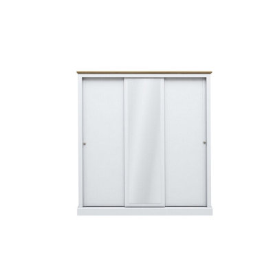 LPD Devon 3 Door Sliding WardrobeParticle BoardL59 X W176 X H182 CmWhite from B&Q