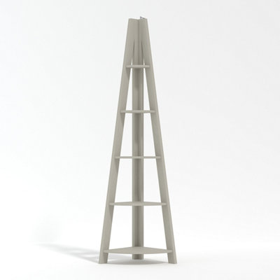 B&Q -  Tiva Grey Corner Ladder ShelvingSleek Space-Saving 4-Tier Display