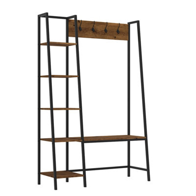 LPD Ealing Large Hallway UnitVintage Chic With Rustic Wood & Sleek Black Metal Frame W 111 X L 40 X H 171 Cm from B&Q