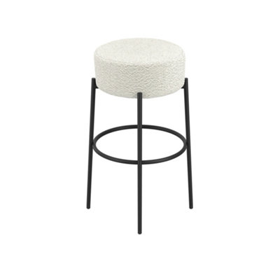 LPD Anais Backless Counter Stool With Padded Ivory Seat & Black Metal Legs Pack Of 1 from B&Q