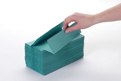 Lucart Easy2640Gs 1 Ply Recycled  C-Fold Hand Towel Green 12 Packs X 220 (2640) Sheets Per Box from B&Q