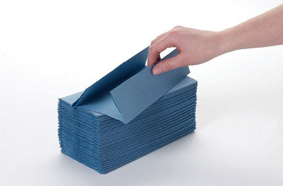 Lucart Easy2640Bs 1 Ply Recycled  C-Fold Hand Towel Blue 12 Packs X 220 (2640) Sheets Per Box from B&Q