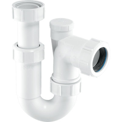 Mcalpine Asc10v 75Mm Water Seal Adjustable Inlet Tubular Swivel Anti-Syphon (Silentrap) 'P' Trap With Universal Outlet Size 1