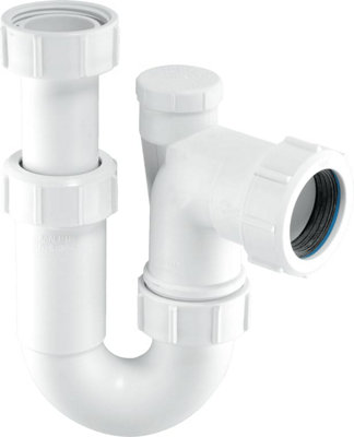 Mcalpine Ase10v 75Mm Water Seal Adjustable Inlet Tubular Swivel Anti-Syphon (Silentrap) 'P' Trap With Universal Outlet