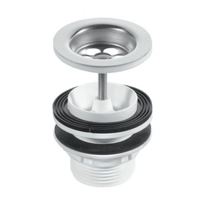Mcalpine Bsw11p 1.25" X 60Mm Stainless Steel Flange Centre Pin Basin Waste Backnut And Washer Black