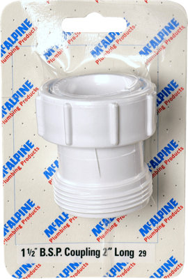 Mcalpine Card-29 1" Bsp Coupling 2" Long - T12a-2 White