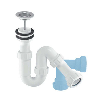 Mcalpine 75mm Water Seal All One Basin Trap With With Centre Pin Waste Multifit Compression Outlet Durable Polypropylene Sp10W from B&Q