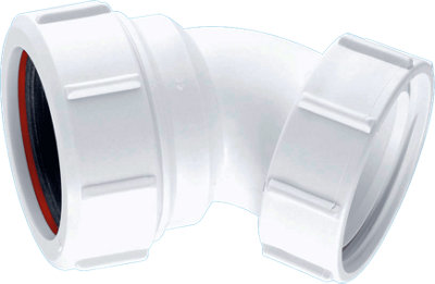 McAlpine Universal Bend 135 degree x BSP Loose Coupling Nut 1.5'' ST90-OUT White - Image 5