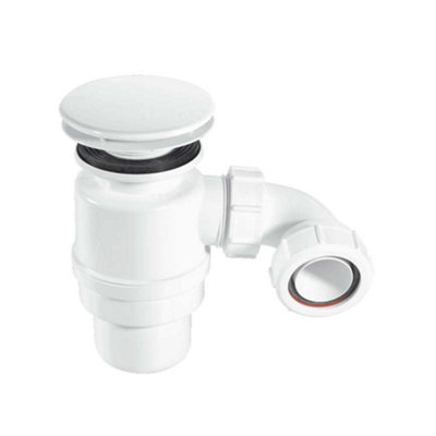 Mcalpine 19mm Water Seal Shower Trap 70mm White Plastic Mushroom Flange from B&Q