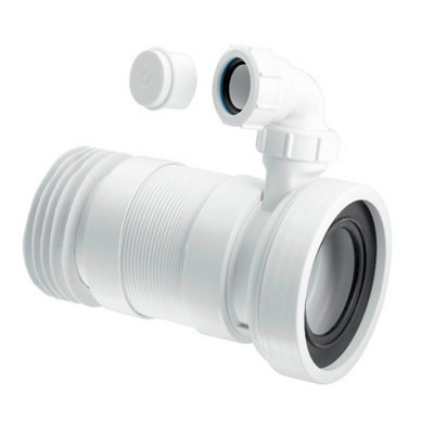 Mcalpine Straight Flexible Wc Connector With Vent Boss Medium Length Wc-F23Rv from B&Q