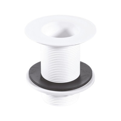 Mcalpine W3 1.5" Backnut Sink Waste 85mm White Plastic Flange X 3.5" Tail Unslotted Plug from B&Q