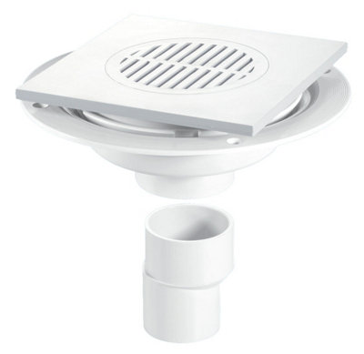 Mcalpine Usg2T6Wh Untrapped Gully With 2" Vertical Outlet With 2" X 1" Reducer And Square Tile from B&Q