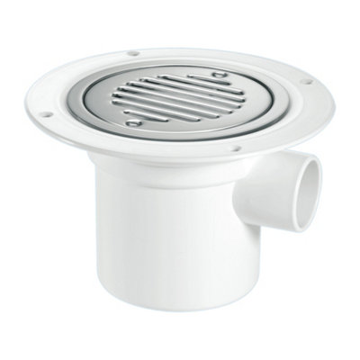 Mcalpine Tsg3ss-Sl-Sc 75Mm Water Seal Trapped Gully, Clamp Ring And Cover Plate, 1.5" Side Inlet And 110Mm Or 1.5" Vertical Outlet White