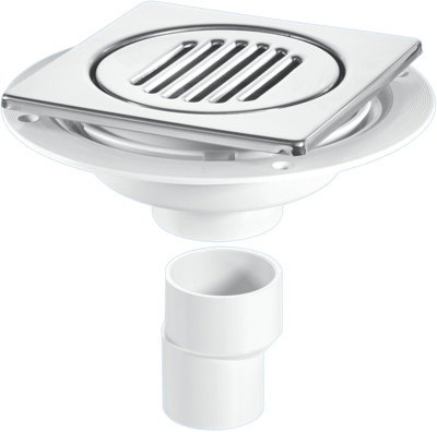 Mcalpine Usg2-T150Ss Untrapped Gully. Tile/grating With Removable Grid2" Vertical Outlet And 2" X 1" Socket Reducer from B&Q