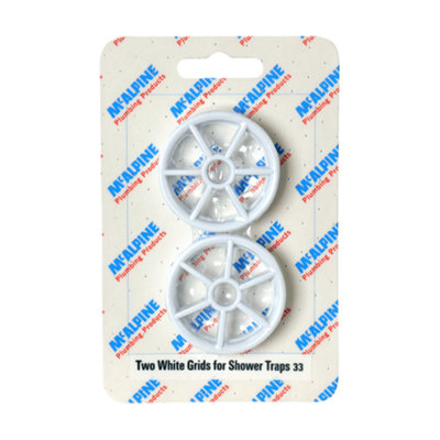 Mcalpine Card-33 Two White Grids For Shower TrapsStwgr-Wh X 2 from B&Q