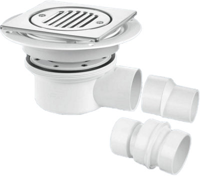 McAlpine Shower Gully Two Piece 50mm Seal 2''1.5'' Outlet And 150mm Stainless Steel Tile Tsg52T6Ss from B&Q