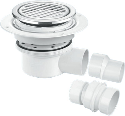 Mcalpine Tsg52-R125Ss Two Piece 50mm Water Seal Trapped GullyTile/grating With Removable Grid2" Horizontal Outlet from B&Q