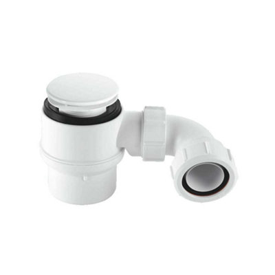 Mcalpine 50mm Water Seal Shower Trap With 70mm White Plastic Mushroom Flange from B&Q
