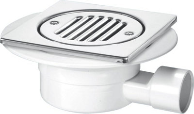 Mcalpine Vsg1T6Ss Valve Shower GullyTile With Removable Grid1" Horizontal Outlet from B&Q