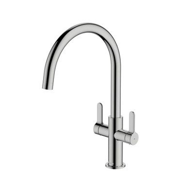 Mcalpine Teviot Twin Lever Kitchen Mixer TapChrome from B&Q