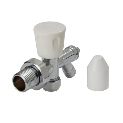 Flomasta Gloss Chrome Effect Angled Manual Radiator Valve & Drain Off (Dia)10mmPack Of 1 from B&Q