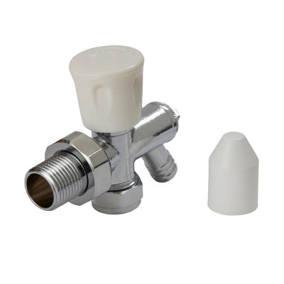Flomasta Gloss Chrome Effect Angled Manual Radiator Valve & Drain Off (Dia)15mmPack Of 1 from B&Q
