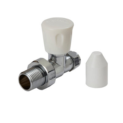 Flomasta Gloss Chrome Effect Straight Manual Radiator Valve (Dia)10mmPack Of 1 from B&Q