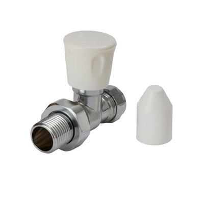 Flomasta Gloss Chrome Effect Straight Manual Radiator Valve (Dia)15mmPack Of 1 from B&Q