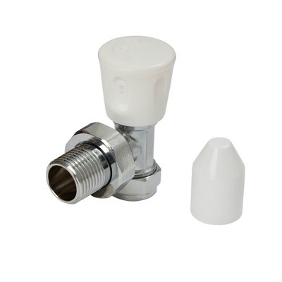 Flomasta Gloss Chrome Effect Angled Manual Radiator Valve (Dia)15mmPack Of 12 from B&Q