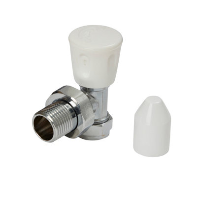 Flomasta Gloss Chrome Effect Angled Manual Radiator Valve (Dia)15mmPack Of 1 from B&Q