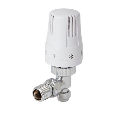 Flomasta Polished Angled Radiator Valve (Dia)10mm X ½" from B&Q