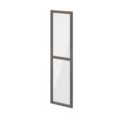 B&Q -  Atomia Mirrored Grey Oak Effect Transparent Modular Furniture Door(H) 1872mm (W) 497mm
