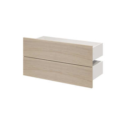 B&Q -  Atomia Modular Matt Oak Effect Slab Large External Drawer (H)185mm (W)747mm (D)300mmSet Of 2