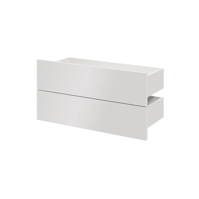 B&Q -  Atomia Modular Matt White Slab Large External Drawer (H)185mm (W)747mm (D)300mmSet Of 2