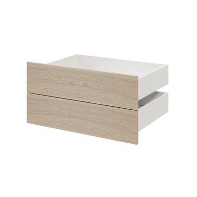 B&Q -  Atomia Modular Matt Oak Effect Slab Large External Drawer (H)185mm (W)747mm (D)500mmSet Of 2