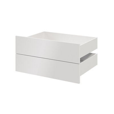 B&Q -  Atomia Modular Matt White Slab Large External Drawer (H)185mm (W)747mm (D)500mmSet Of 2