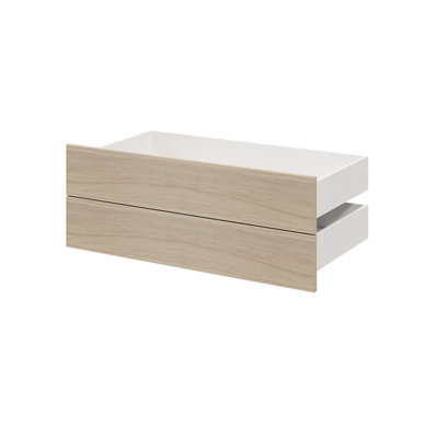 B&Q -  Atomia Modular Matt Oak Effect Slab Large External Drawer (H)185mm (W)997mm (D)500mmSet Of 2