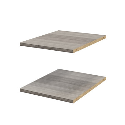 B&Q -  Atomia Matt Grey Oak Effect Shelf(L)339mm (D)432mm