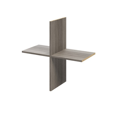 B&Q -  Atomia Matt Grey Oak Effect Cross Shelf(L)714mm (D)332mm
