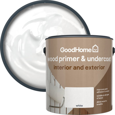 GoodHome White Multi-Surface Wood Primer & Undercoat2.5L from B&Q