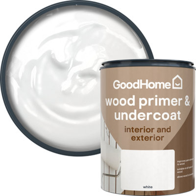 GoodHome White Multi-Surface Wood Primer & Undercoat750Ml from B&Q